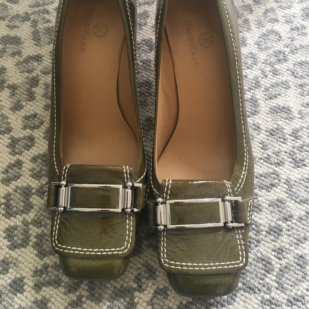 Cole Haan Olive Patent Heels
